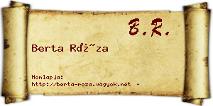 Berta Róza névjegykártya